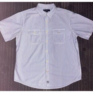 Cremieux Classics Big Boys Button Up Shirt / Sz L / Short Sleeve / Blue White